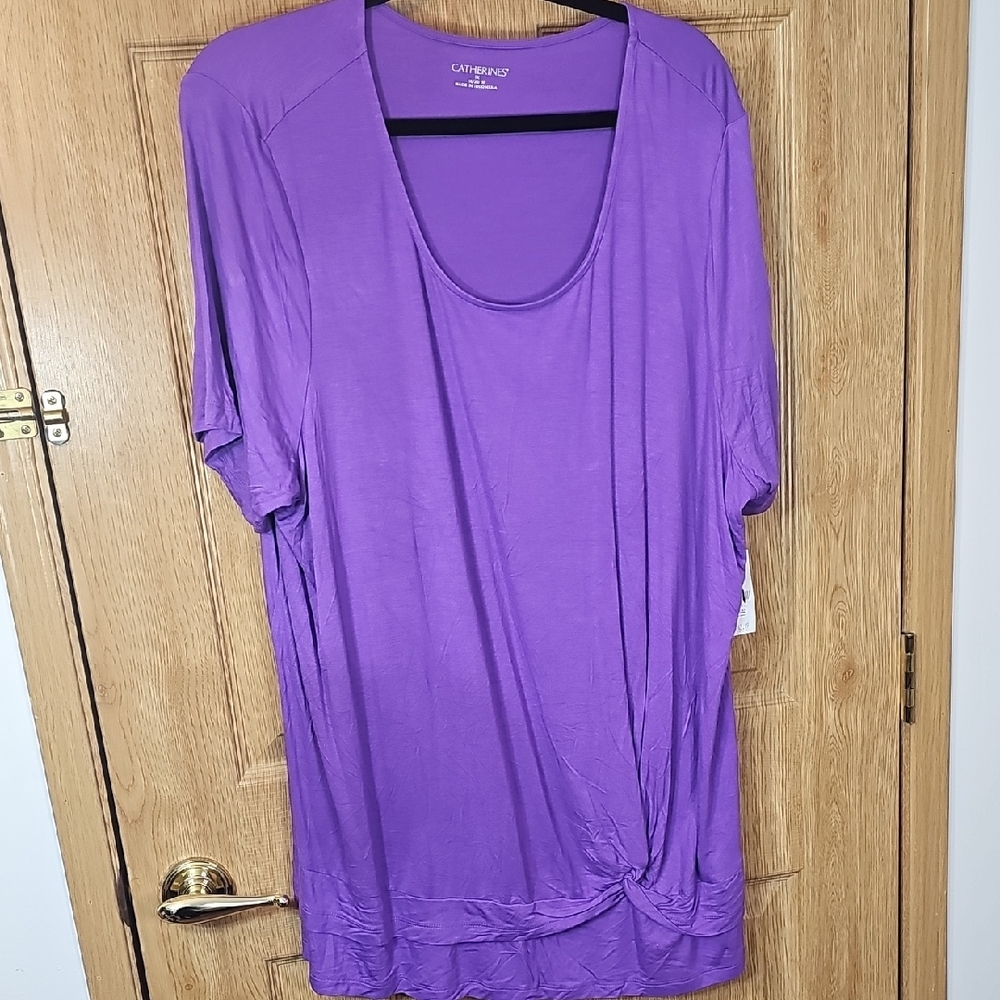Catherines Elegant Purple Short Sleeve Tee